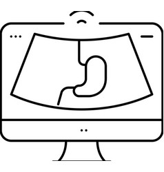 Ultrasound Abdomen Health Check Line Icon