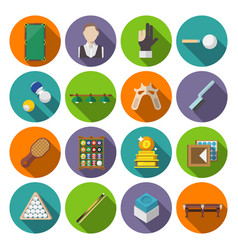 Billiards Icons Flat