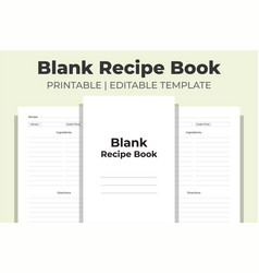 Blank Recipe Book Kdp Interior