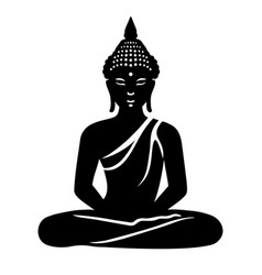 Buddha Statue Silhouette Monochrome Clip Art