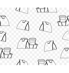 Coffee In Paper Cups And Food Background