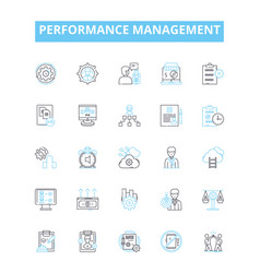 Performance Management Line Icons Set