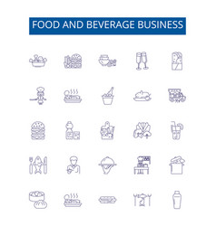 Food And Beverage Business Line Icons Signs Set