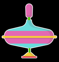 A Spinning Top Sticker On Black Background