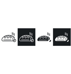 Bread Liner And Solid Icon Set In Black Color