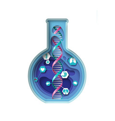 Genetic Science Molecule Dna In Flask