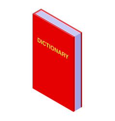 Red Dictionary Standing Upright Isometric