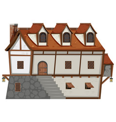 Ancient Medieval Manor House On White Background