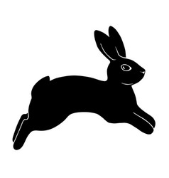 Drawn Silhouette Of A Jumping Rabbit Black