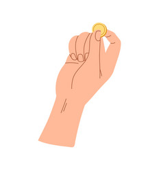 Gold Coin Squeezed In Fingers Icon Hand Holding