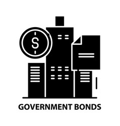 Government Bonds Icon Black Sign