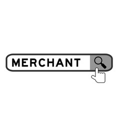 Search Banner In Word Merchant With Hand Over