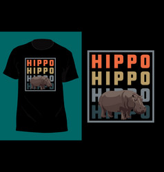 Hippo T Shirt Design Retro Vintage