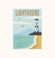 Lighthouse Vintage Poster Design Landscape