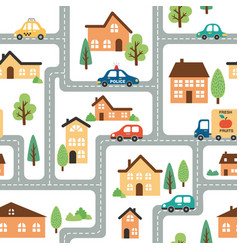 Pattern With Cars And Houses