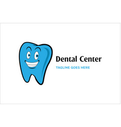 Smile Friendly Blue Tooth Dent Mascot Cartoon