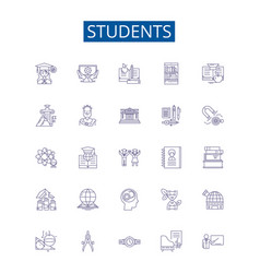 Students Line Icons Signs Set Design Collection