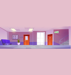 Empty School Or Clinic Hallway Interior Design