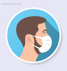 Face Mask Required Circle Web Icon