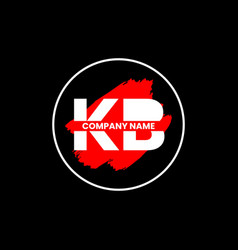 Kb Letter Simple Brush Monogram Logo Linked