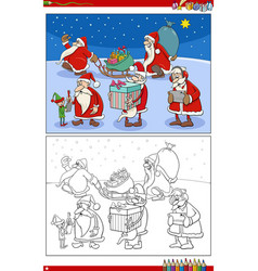 Cartoon Santa Claus Christmas Characters Coloring