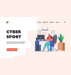 Cyber Sport Landing Page Template Teenager Gamer