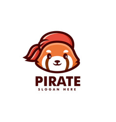 Logo Pirates Red Panda Mascot Cartoon Style