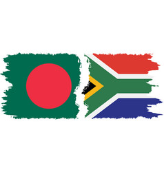 South Africa And Bangladesh Grunge Flags