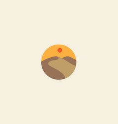 Dessert With Sunset Circle Colorful Logo Symbol