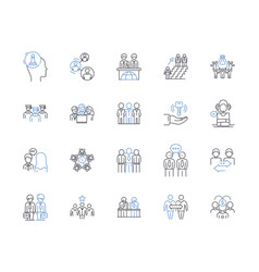 Group Participation Line Icons Collection