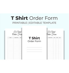 T Shirt Order Form Kdp Interior