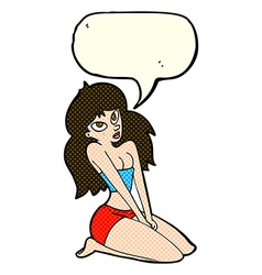 Cartoon Woman In Skimpy Clothing With Speech