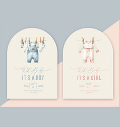 Cute Baby Shower Watercolor Arch Invitation Card