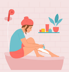 Hand Drawn Woman Shaving