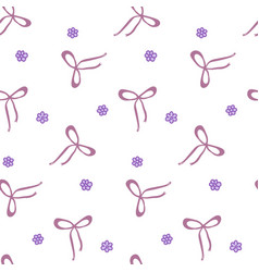 Lavender Little Flower And Bow Colorful Seamless