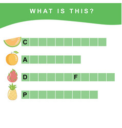 What Is Fruit Names Worksheet