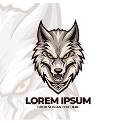 Wolf Head Esport Mascot Icon Wolves Logo