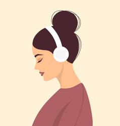 Young Woman With Closed Eyes In Headphones