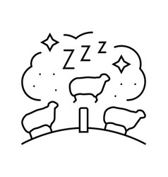 Counting Sheep Sleep Night Line Icon