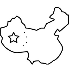 China Country Map Flag Line Icon