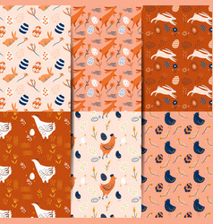 Flat Easter Day Pattern Collection Happy Da