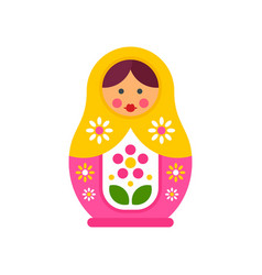 Floral Nesting Doll Icon Flat Style