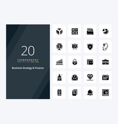 20 Business Strategy And Finance Solid Glyph Icon