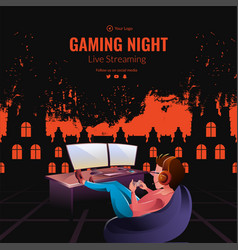 Banner Design Of Gaming Night Live Streaming