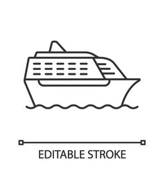 Cruise Ship In Side View Linear Icon