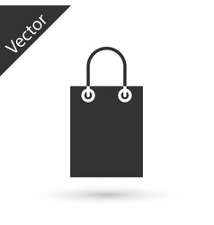 Grey Paper Shopping Bag Icon Isolated On White