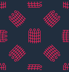 Red Line Fishing Net Pattern Icon Isolated