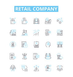 Retail Company Line Icons Set Retailer