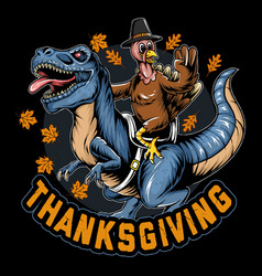 Thanksgiving Turkey Sitting On Dinosaur Rex