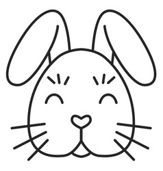 Bunny Face Icon Rabbit Head Line Symbol